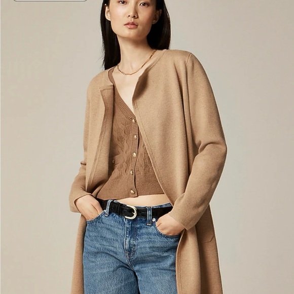 J. Crew Tan Open-Front Sweater - Picture 2 of 3